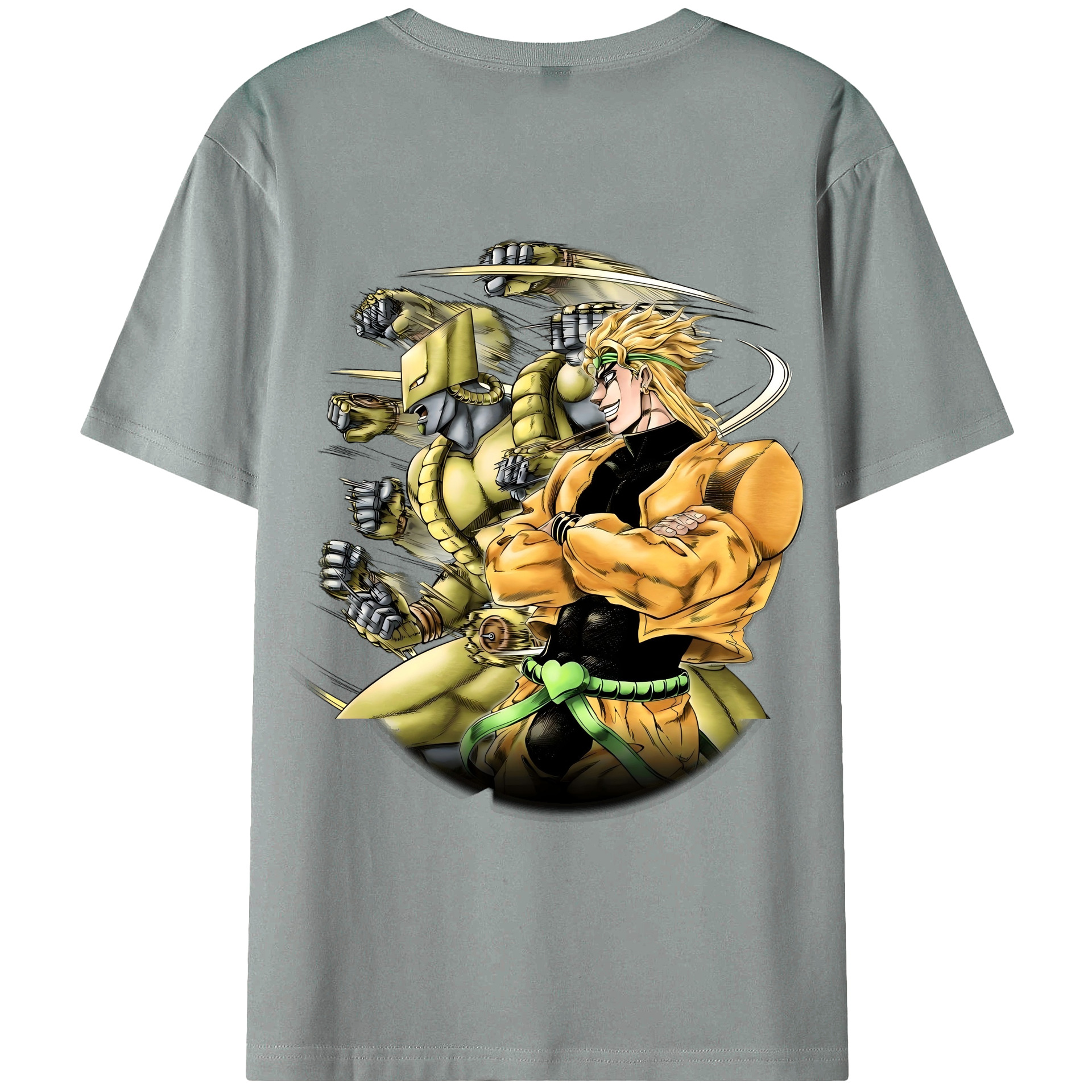 （画像用） ジョジョの奇妙な冒険 ディオ?ブランドー JoJo's Bizarre Adventure Dio Brando 綿100％ メンズ半袖Tシャツ（バックプリント） 通気性